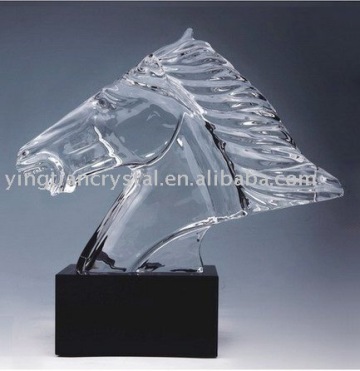 Etched crystal animal