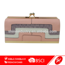 Female Kiss Lock Faux Leather Wallet