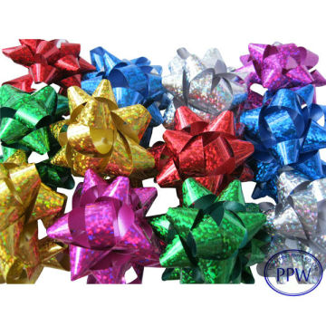 Gift Christmas Decoration Star Bow Metallic Finish
