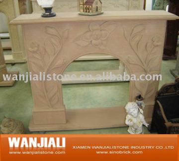 Carved Sandstone Fireplace