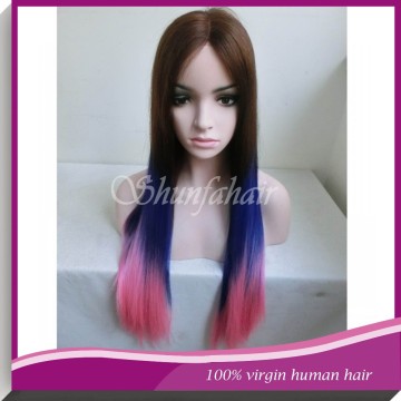 Unproceesed brazilian human hair full lace wig,100 brazilian virgin hair full lace wigs