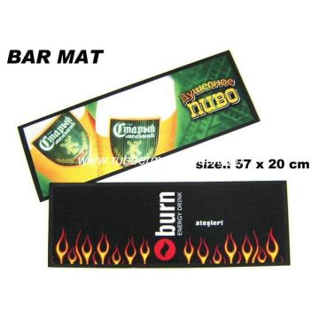 Logo Custom Beer Bar Mat For Promotion, Natural Rubber Bar Runner