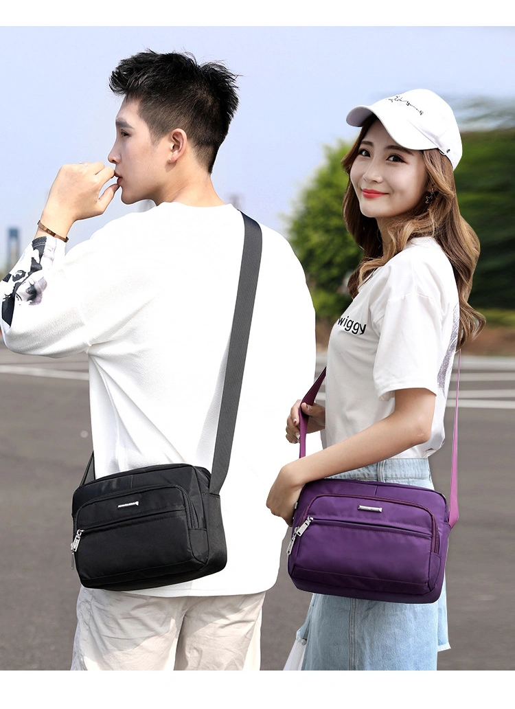 Simple Fashion Shoulder Bag Waterproof Nylon Diagonal Tide Bag Travel Men's Bag Small Satchel Messenger Square Bag