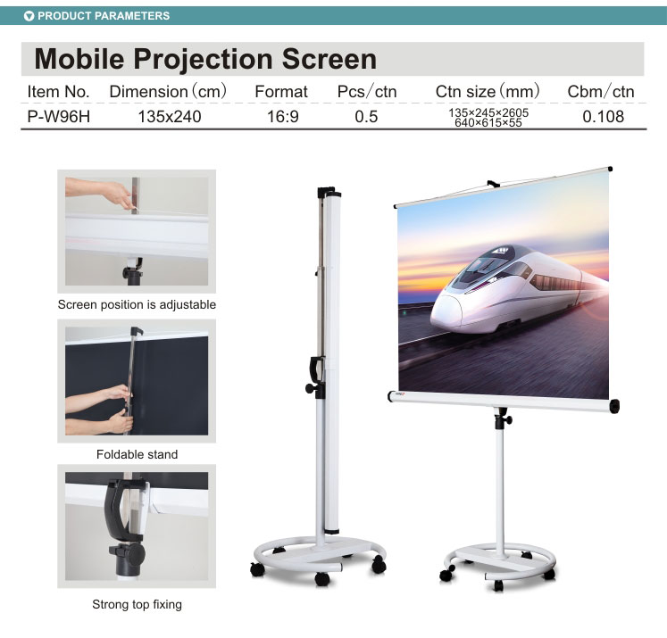 16:9 Front/Rear Projection Optional Mobile Screen/Fast Folding Screen for Outdoor