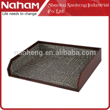 NAHAM Wine Wooden Grain Paper desktop file tray/ document tray