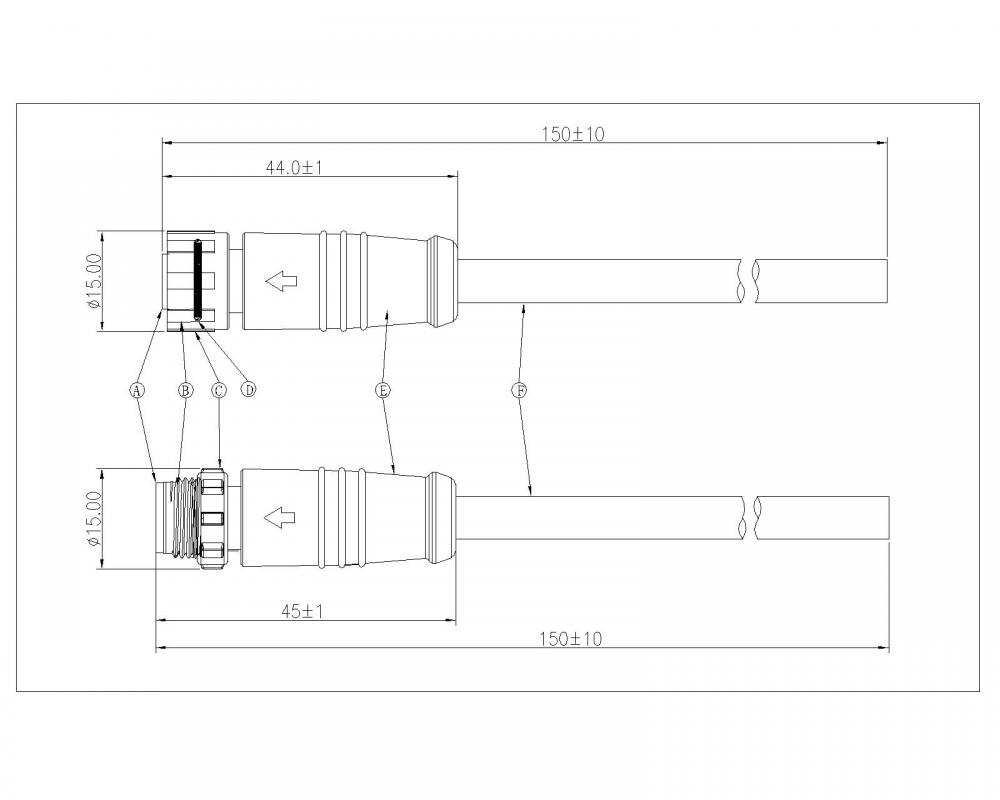 Conector impermeable de metal vertical M12P