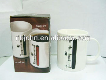 Thermometer shape heat sensitive color changing mugs