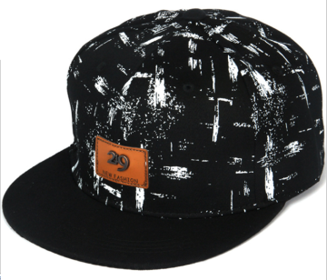 Metal Brand Leather Applique Printing Hip Hop Cap