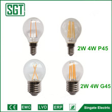 rohs led lights P45 G45 2w 4w led filament bulb