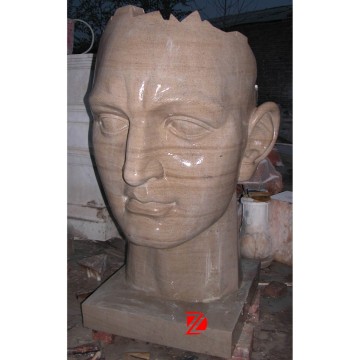 stone abstract man bust statue