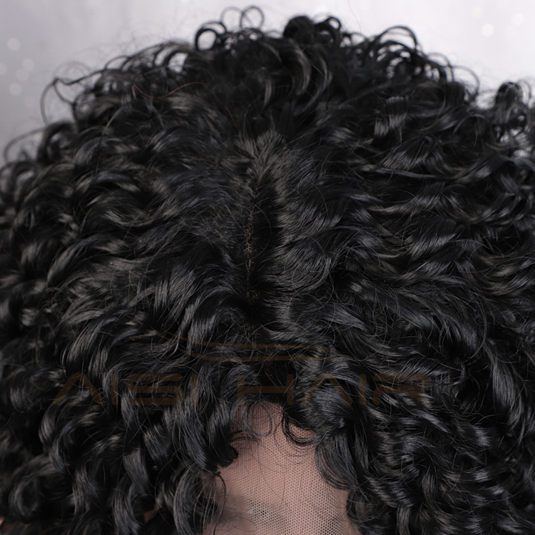 Aisi Hair Hign Quality Short Bob Kinky Curly Natural Black Wig Afro Deep Curly Synthetic Hair Lace Frontal Wigs For Black Women