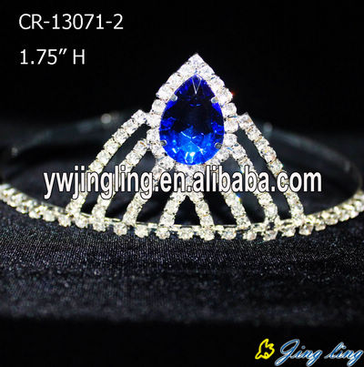 Blue Rhinestone Bridal Wedding Tiaras Pageant Crown