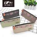 Popular simple color embroidery partysu pu pencil case