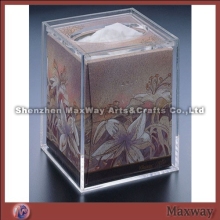 Clear Cubical Hot Selling Acrylic/Lucite Napkin Tissues Paper Holder for Hotel