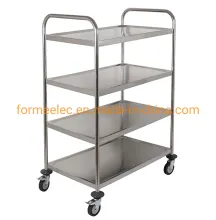 Dish Trolley Round Tube Serving Cart Hotel Trolley Dining Cart 4 Layers Steel Serving Trolley Cart