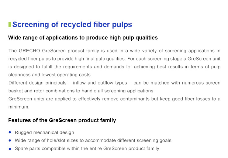 Paper pulp coarse screening and fine screening Up-flow Pressure Screen