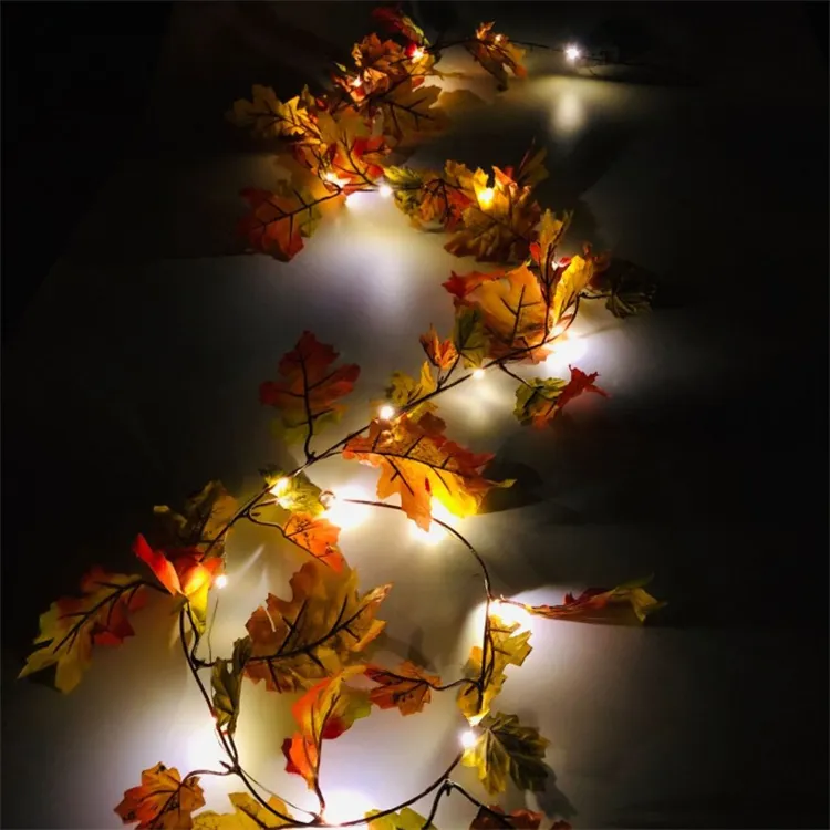 Cozy Warm Autumn Maple Leaf String Lights for Home Decor