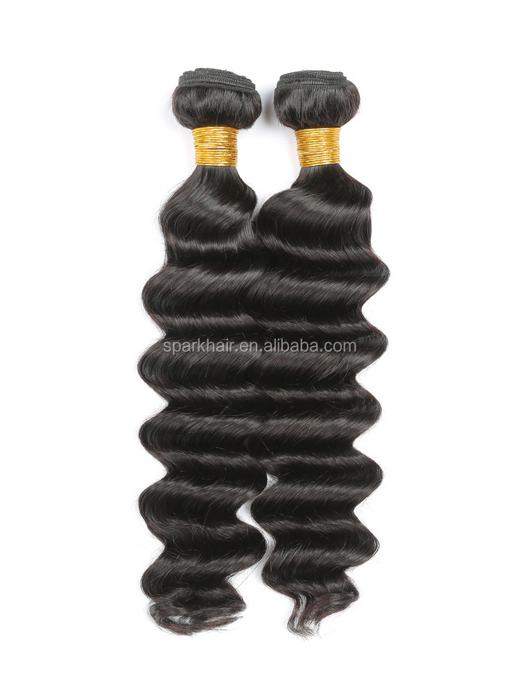 100% Unprocessed Virgin Cuticle Aligned Deep Wave Non-Remy Human Weft Natural Black Human Hair Extension 100g/Bundle