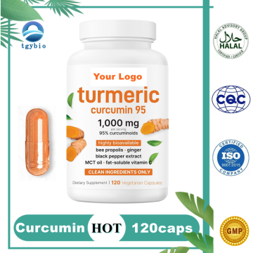 OEM Private Label Joint Support Supplement Turmeric Curcumin Capsules for Antioxidant Immune Digestive Health