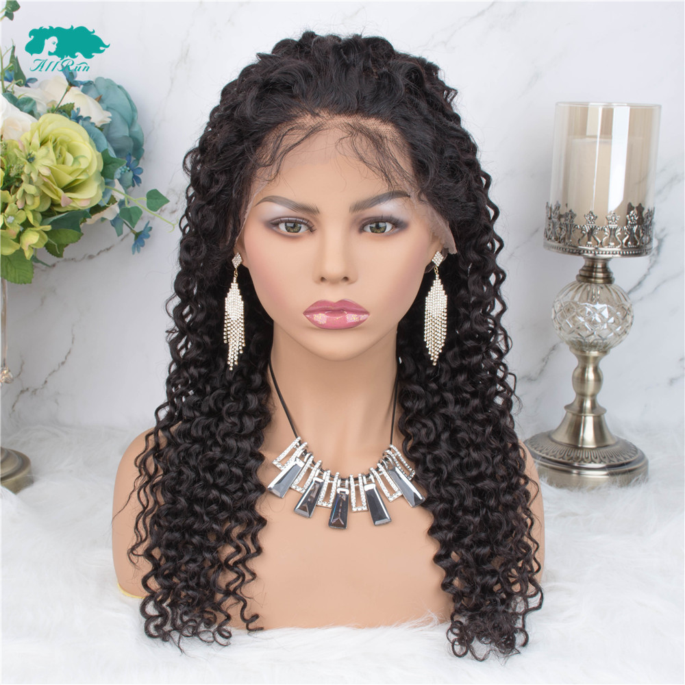 Wholesale Unprocessed Kinky Curly Lace Front 13*4, Long Black Brazilian Human Curly Hair Wig