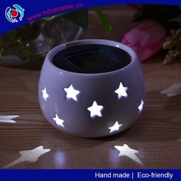 Multicolor Solar powered ceramic jar,LED solar ceramic solar light,Table light