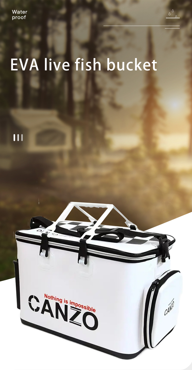 EVA Fishing Gear Portable Collapsible Fishing Bucket Live Fish Box Camping Water Container Pan Basin Fishing Bucket