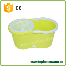 Rolling Spin Mop Stainless Steel Deluxe Scrub Brush Microfiber Floor Cleaning