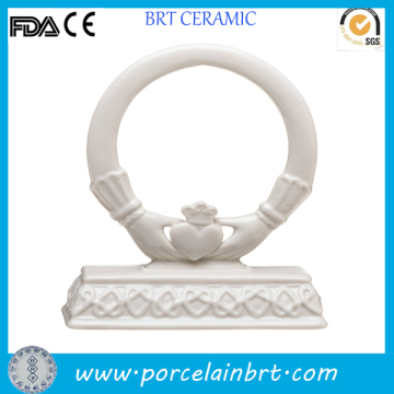 Holding ove in hands porcelain Centerpiece for Wedding