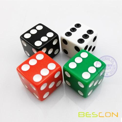 High Quality Six-Sided Opaque Straight Casino Plastic Dice 16MM