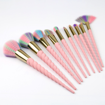 Brosse de maquillage pour cheveux en spirale de couleur synthétique