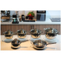 12 pieces silver cookware set