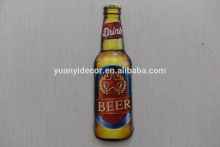 Factory decorative vintage metal beer bottle wall arts for bar decoration