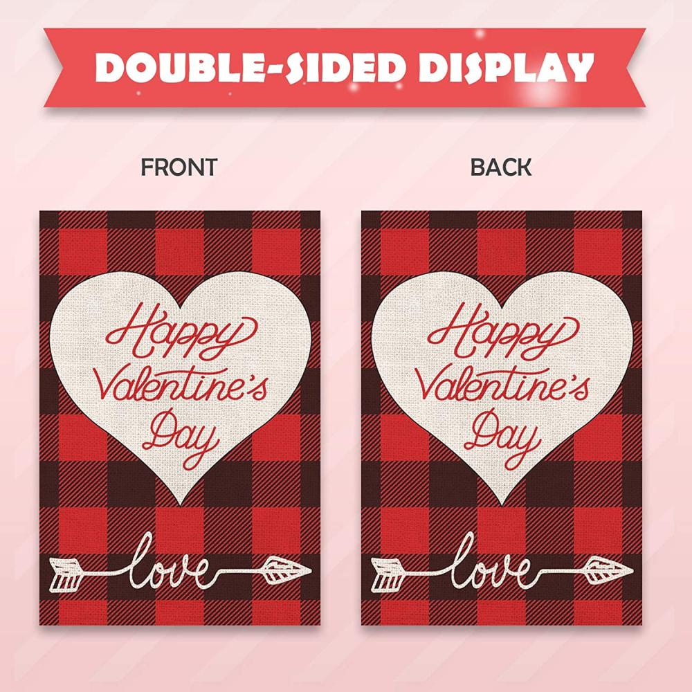 Valentine Buffalo Check Plaid Garden Flag