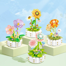Wholesale Birthday Gifts: 3D Model Assembly Micro LEGO Flowers DIY Educational Plastic Building Blocks for Kids