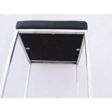 leather bar chair in stainless steel