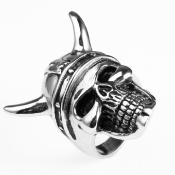 New product bull head ox horn skull rings