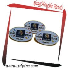 custom cheap round gold metal badge