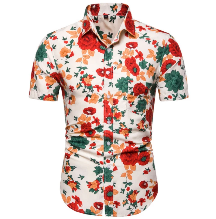 Turn-Down Collar Hawaii Style Short Sleeve Shirt