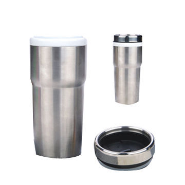 Double Wall Stainless Steel Ceramic Mug, Made of Eco-friendly Stoneware Material, Good-quality