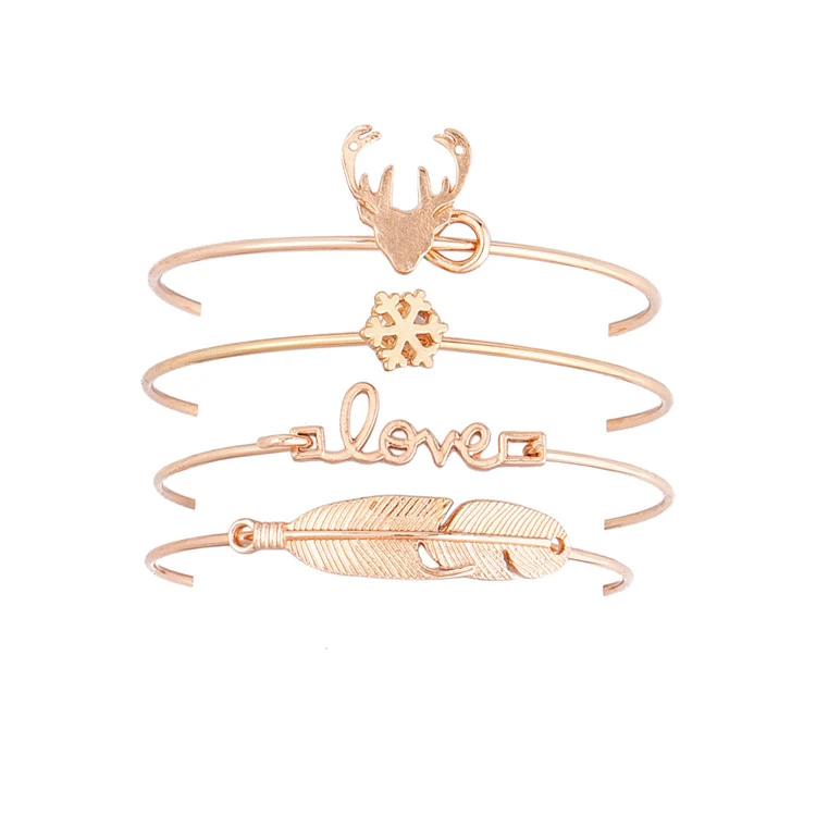 Promotion Gift Wholesale Women Handmade Custom Charm Fashion Bracelets Jewelry Simple Twisted Gold Plated Cuff Smart Bracelet