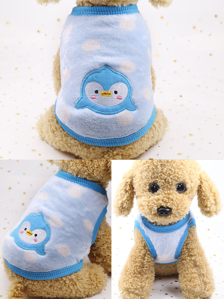 Hot Selling Cartoon Flannel To Keep Warm Teacup Dogs Small Milk Dogs Cats Teddy Clothes Vest Pet Products