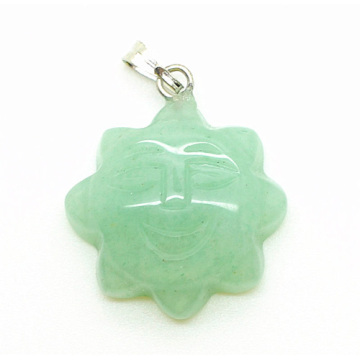 Sun Shape Green Aventurine pendant