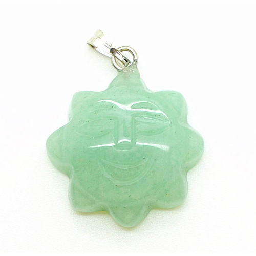 Sun Shape Green Aventurine pendant