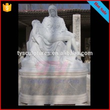 White marble pieta statues religious Jesus virgin mary sculptures