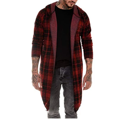 Simple Spring and Autumn Fashion Loose Plaid MID-Length Jacket