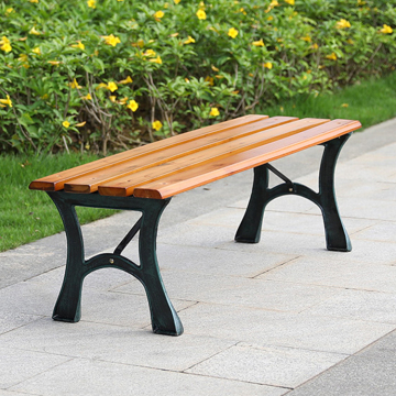 Metal Frame Waterproof Patio Bench Teak Garden Lounge Chair