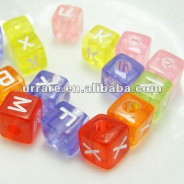 10mm Cube Acrylic Letter Beads