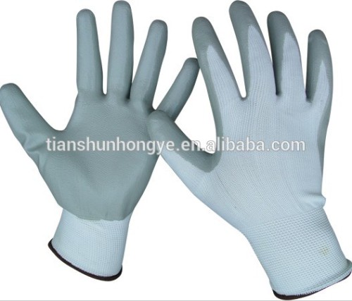 Nitrile rubber coated work gloves