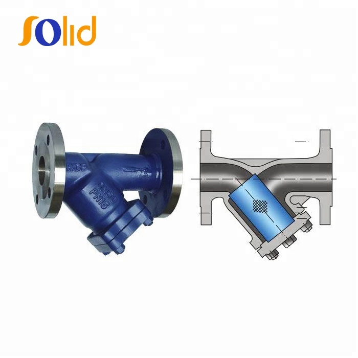 Industrial Ductile Iron Cast Iron GG25 Water Meter Y Type Pipeline Strainer Valve With Flange End