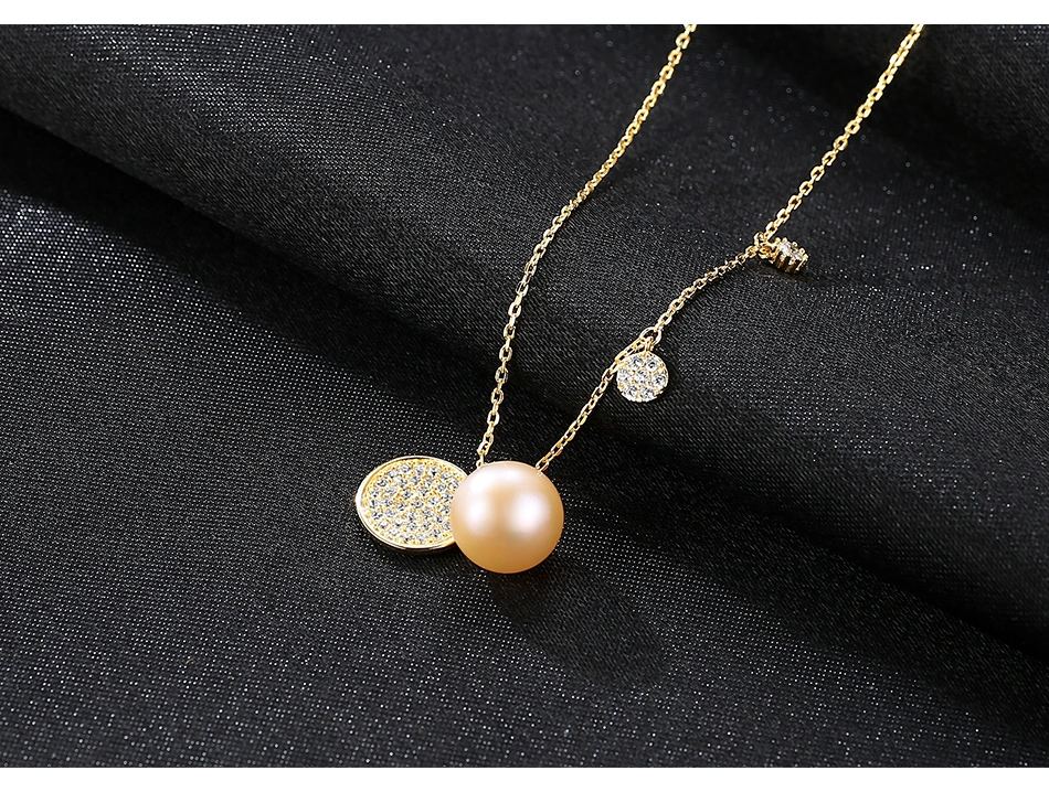 CZ Crystal Silver Freshwater Bread Pearl Pendant Necklaces